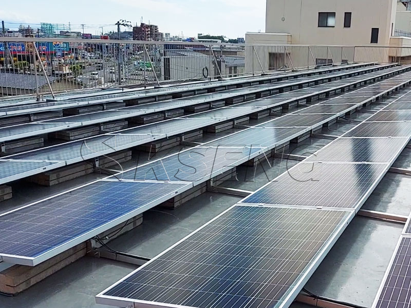 Proiect de sistem de rack pentru montarea panoului solar pentru acoperiș plat Thailanda
